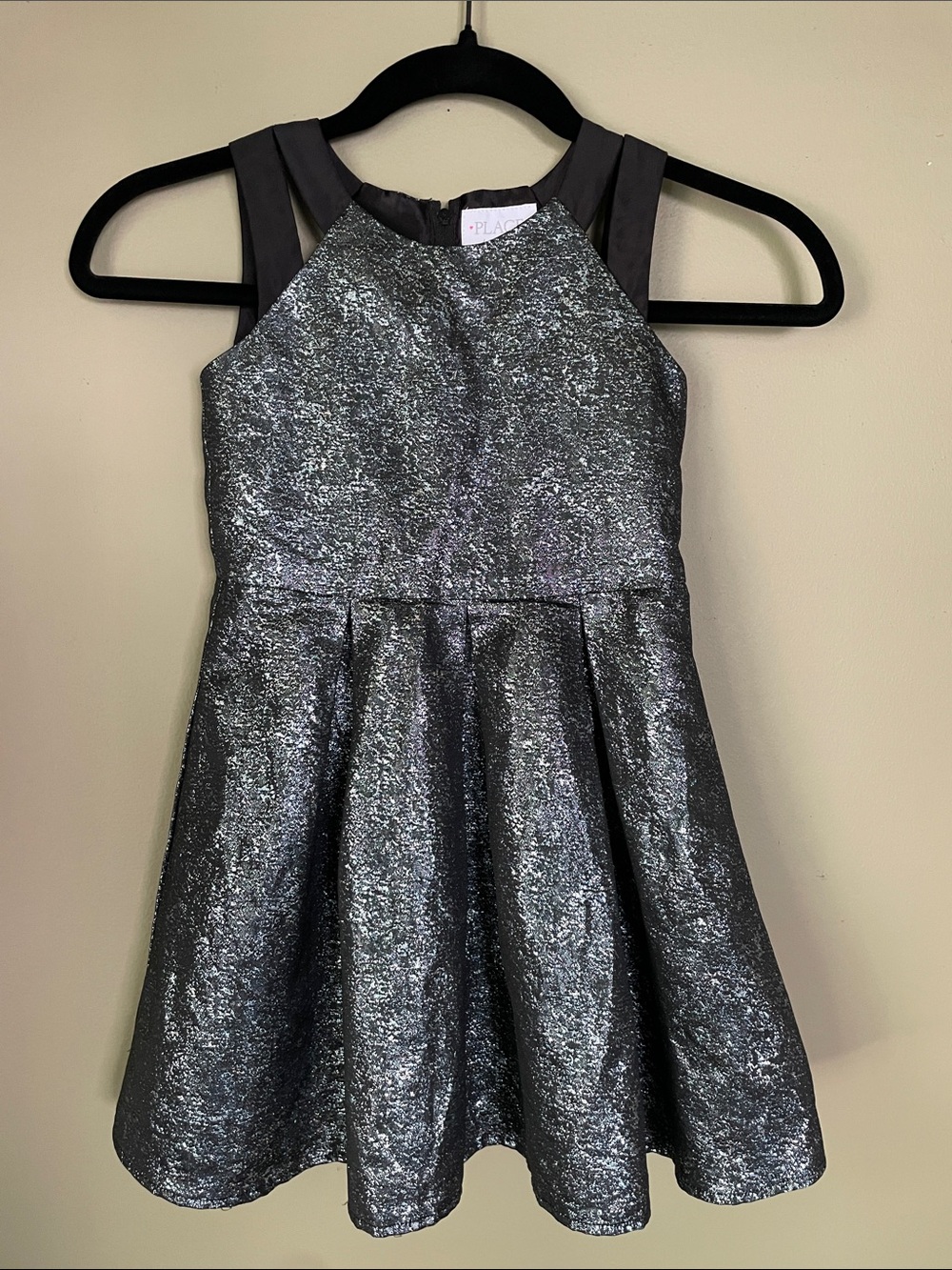 The Children's Place Silver Metallic Fit-and-Flare Party Dress